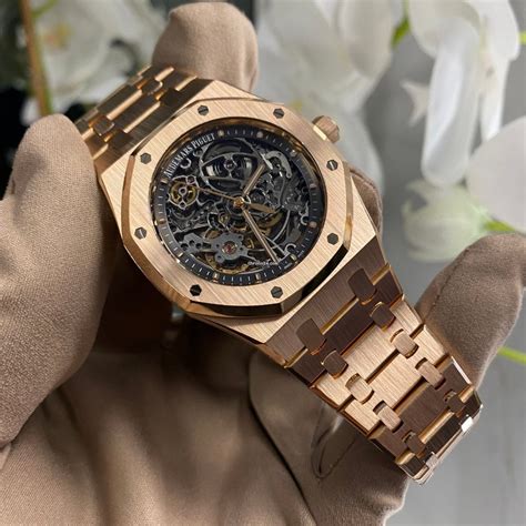 fake audemars piguet royal oak skeleton rose gold|ap royal oak skeleton price.